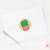 Cute Cactus Yellow Pot Flower Stickers (Envelop)