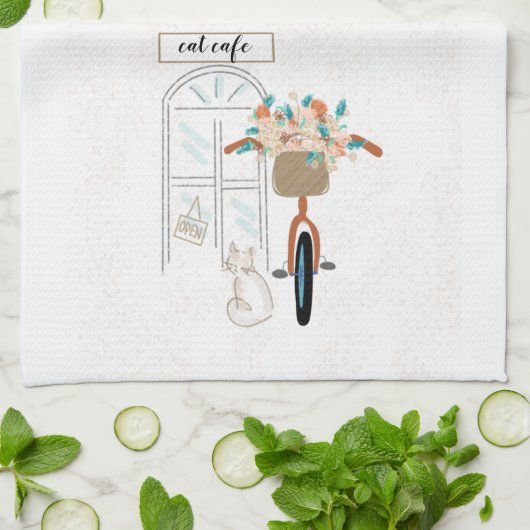 Cute Cafe Kitchen Handdoeken (Gevouwen)