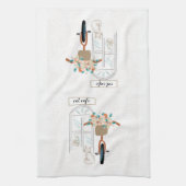 Cute Cafe Kitchen Handdoeken (Verticaal)