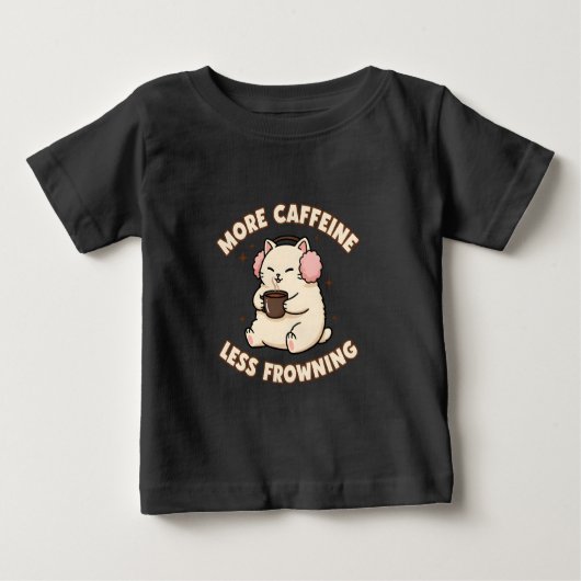 Cute Caffeine Cat Baby Bodysuit (Voorkant)