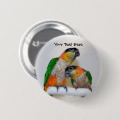 Cute Caique Parrot Pair Animal Button (Voorkant /achterkant)