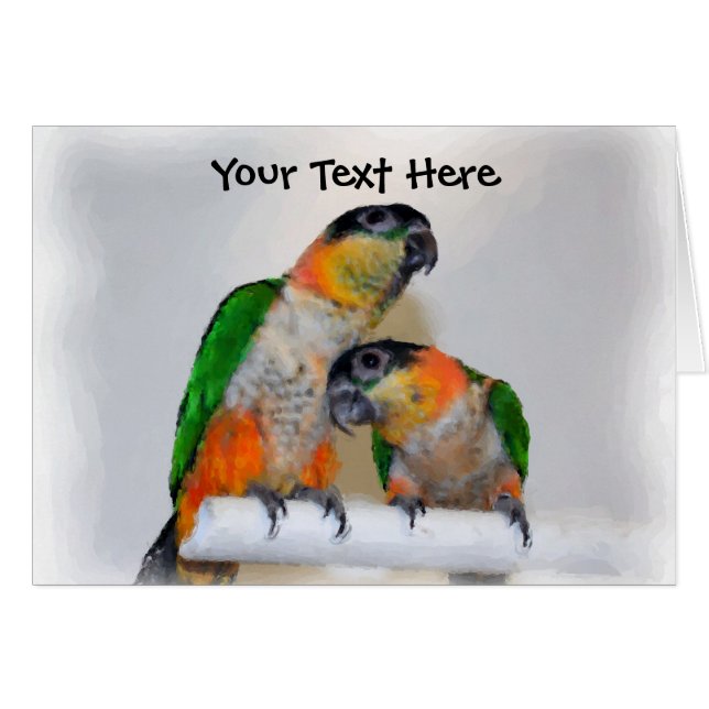 Cute Caique Parrot Pair Animal Card (Voorkant Horizontaal)