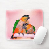 Cute Caique Parrot Pair Bird Art Muismat (Met muis)