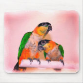 Cute Caique Parrot Pair Bird Art Muismat (Voorkant)