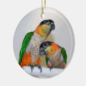 Cute Caique Parrot Pair Bird Ornament (Links)