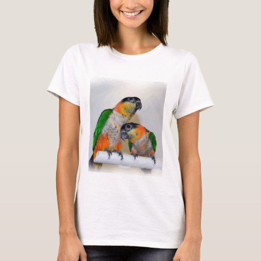 Cute Caique Parrot Pair T-shirt (Voorkant)