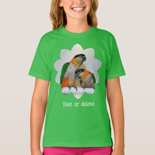 Cute Caique Parrot Watercolor Art Personalized T-shirt (Voorkant)