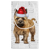 Cute Cairn Kerstmis Dog Holiday Wof Art Klein Cadeauzakje (Achterkant)
