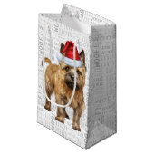 Cute Cairn Kerstmis Dog Holiday Wof Art Klein Cadeauzakje (Voorkant Gekanteld)