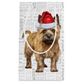 Cute Cairn Kerstmis Dog Holiday Wof Art Klein Cadeauzakje (Voorkant)