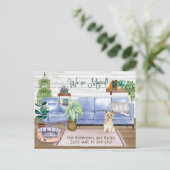 Cute Cairn Terrier Cozy New Home Moving         Aankondigingskaart (Staand voorkant)