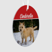 Cute Cairn Terrier Dog Holiday kerstfoto Ornament (voorkant)