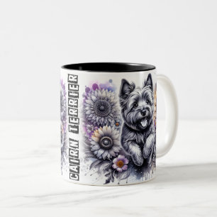 Cute Cairn Terrier Dog Tweekleurige Koffiemok