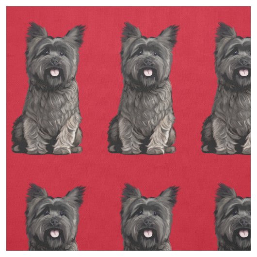 Cute Cairn Terrier Fabric Stof (Swatch)