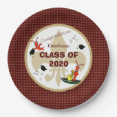 Cute Cajun Crawfish Maroon Gold Afstuderen Papieren Bordje (Voorkant)