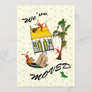 Cute Cajun Crawfish Moving Announements Aankondiging