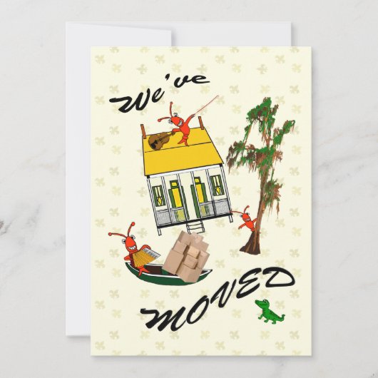 Cute Cajun Crawfish Moving Announements Aankondiging (Voorkant)