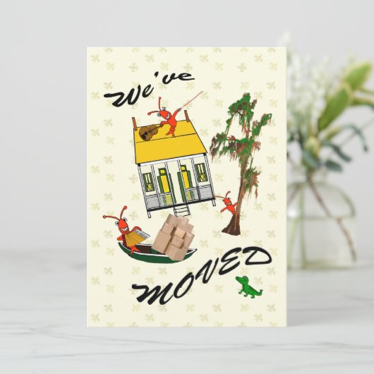 Cute Cajun Crawfish Moving Announements Aankondiging (Staand voorkant)