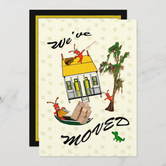 Cute Cajun Crawfish Moving Announements Aankondiging (Voorkant / Achterkant)