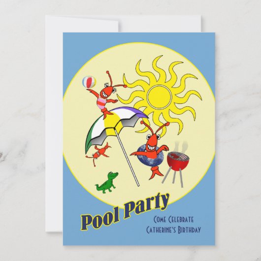 Cute Cajun Crawfish Pool Kaart (Voorkant)