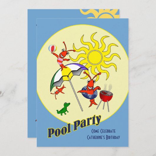 Cute Cajun Crawfish Pool Kaart (Voorkant / Achterkant)