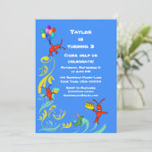 Cute Cajun Critters Child's Birthday Invitation Kaart (Staand voorkant)