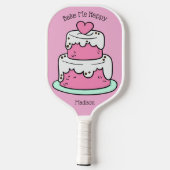 Cute Cake, aangepaste naam, tekst en kleur Pickleball Paddle (Achterkant)