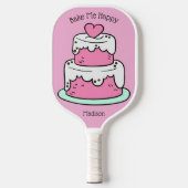 Cute Cake, aangepaste naam, tekst en kleur Pickleball Paddle (Voorkant)