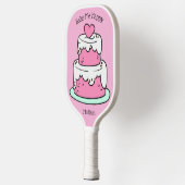 Cute Cake, aangepaste naam, tekst en kleur Pickleball Paddle (Links)