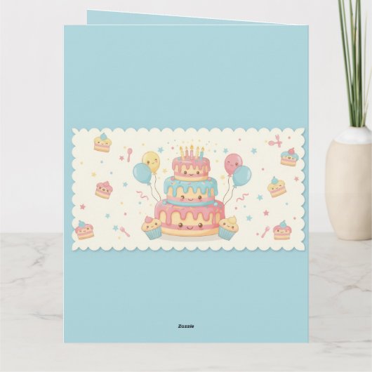 Cute Cake and Cupcakes Kaart (Achterkant)