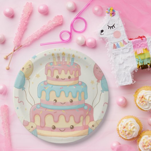 Cute Cake and Cupcakes Papieren Bordje (Feest)