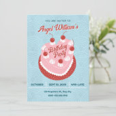 Cute cake heart birthday kaart (Staand voorkant)