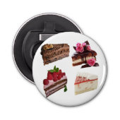 Cute Cake Lovers Desserts Quirky Button Flesopener (Voorkant)