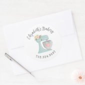 Cute Cake Mixer Bakery Business Klassieke Round St Ronde Sticker (Envelop)