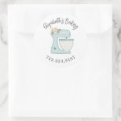 Cute Cake Mixer Bakery Business Ronde Sticker (Tas)