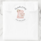 Cute Cake Mixer Bakery Business Ronde Sticker (Tas)