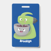 Cute cake mixer keukenapparaat cartoon badge (Achterkant)