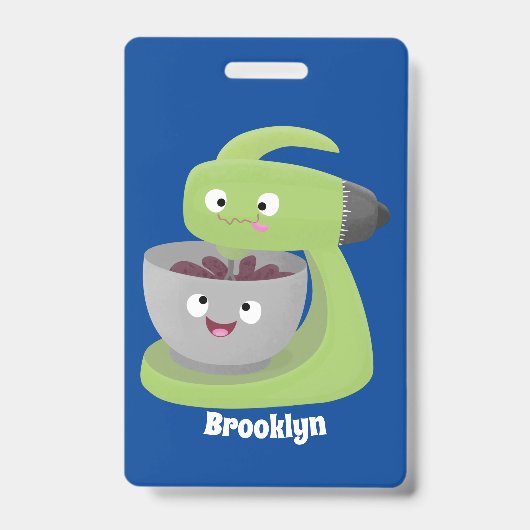 Cute cake mixer keukenapparaat cartoon badge (Voorzijde)