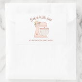 Cute Cake Mixer met liefde Rechthoekige Sticker (Tas)