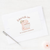 Cute Cake Mixer met liefde Rechthoekige Sticker (Envelop)