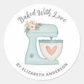 Cute Cake Mixer met liefdesEClassic Round Stic Ronde Sticker (Voorkant)