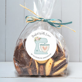 Cute Cake Mixer met liefdesEClassic Round Stic Ronde Sticker