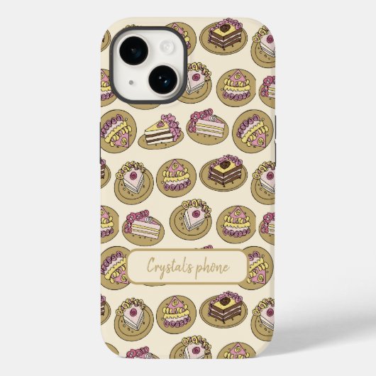 Cute Cake Pattern, gepersonaliseerd Case-Mate iPhone Case (Achterkant)