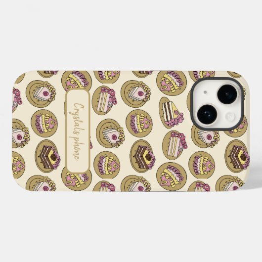Cute Cake Pattern, gepersonaliseerd Case-Mate iPhone Case (Achterkant (horizontaal))
