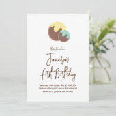 Cute Cake Pop Balls First Birthday Uitnodiging (Staand voorkant)