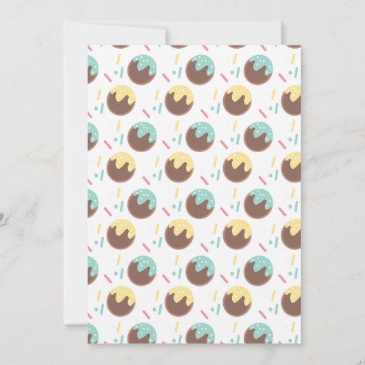 Cute Cake Pop Balls First Birthday Uitnodiging (Achterkant)