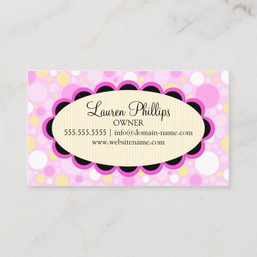 Cute Cake Poppen Baking Visitekaartje (Achterkant)