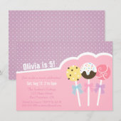 Cute Cake Poppen Girls Birthday Party Kaart (Voorkant / Achterkant)