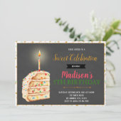 Cute cake-uitnodiging kaart (Staand voorkant)