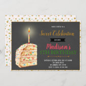 Cute cake-uitnodiging kaart (Voorkant / Achterkant)